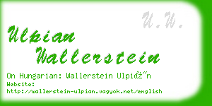 ulpian wallerstein business card